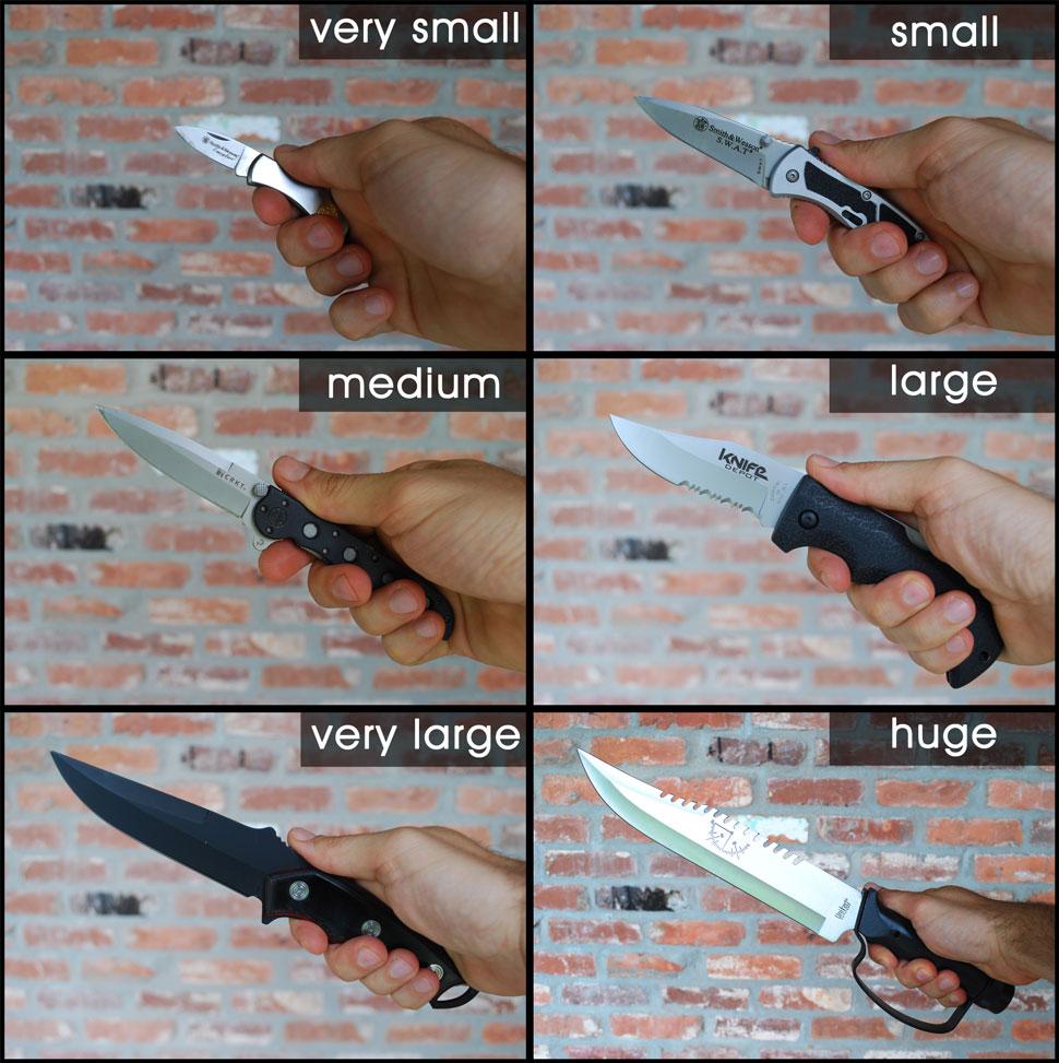 tamaños de cuchillas